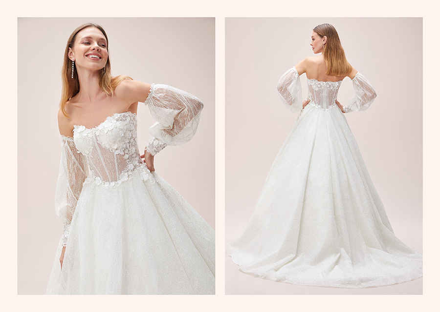 Balon Kollu Gelinlikler