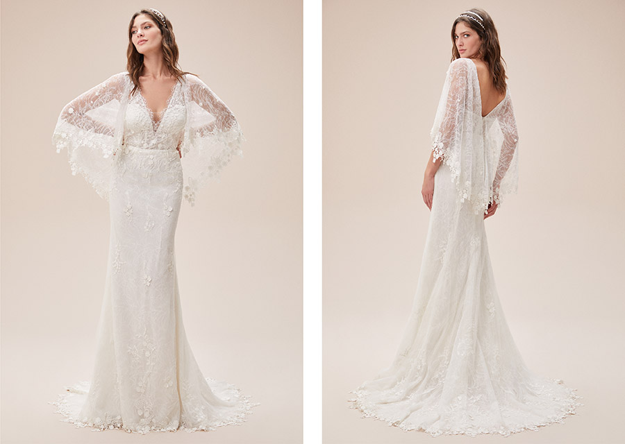 Pelerinli Helen Gelinlik Modeli